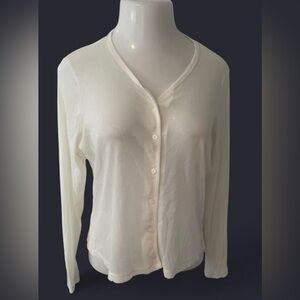 Vintage Elegant White Button-Up Women's Top
